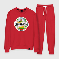 Костюм хлопковый женский Lithuania, цвет: красный
