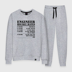 Костюм хлопковый женский Engineer hourly rates, цвет: меланж