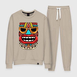 Костюм хлопковый женский Tiki mask, цвет: миндальный