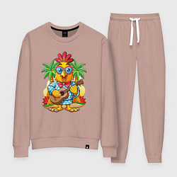 Женский костюм Петух играет на гитаре жарким летом