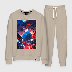 Костюм хлопковый женский Магическая битва Сатору Годзё Сукуна Рёмэн, цвет: миндальный