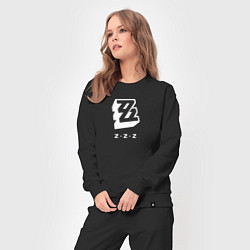 Костюм хлопковый женский Zenless Zone Zero logo, цвет: черный — фото 2