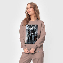 Костюм хлопковый женский Иосиф человек из стали - нейросеть, цвет: пыльно-розовый — фото 2