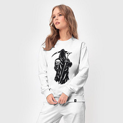 Костюм хлопковый женский Смерть с черепом, цвет: белый — фото 2
