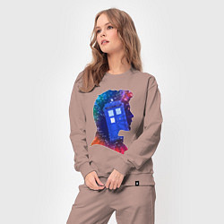 Костюм хлопковый женский Tardis and doctor, цвет: пыльно-розовый — фото 2