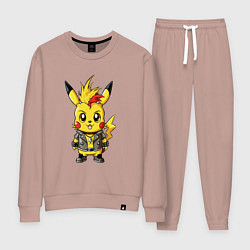 Женский костюм Пикачу панк с ирокезом и в косухе