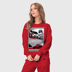 Костюм хлопковый женский Audi Sport автомобиль, цвет: красный — фото 2