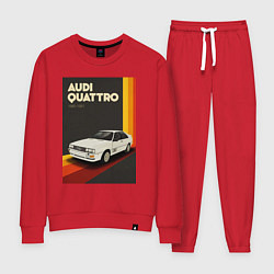 Костюм хлопковый женский Audi Quattro автомобиль, цвет: красный