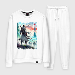 Женский костюм Warrior samurai - ai art watercolor