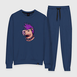 Женский костюм Капибара с фиолетовым ирокезом