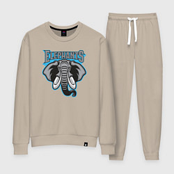 Костюм хлопковый женский Elephants team, цвет: миндальный