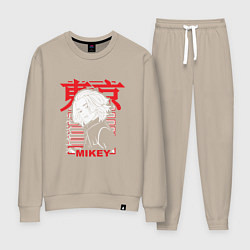 Костюм хлопковый женский Токийские мстители Мандзиро Сано Майки, цвет: миндальный