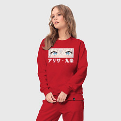 Костюм хлопковый женский Глаза - Аля иногда кокетничает со мной по-русски, цвет: красный — фото 2