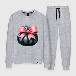 Женский костюм Черная тыква с розовым бантом - Хэллоуин