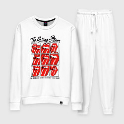 Костюм хлопковый женский The Rolling Stones greatest band, цвет: белый
