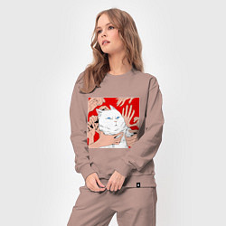 Костюм хлопковый женский Измученный кот и руки, цвет: пыльно-розовый — фото 2
