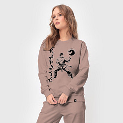 Костюм хлопковый женский Karate fighter, цвет: пыльно-розовый — фото 2