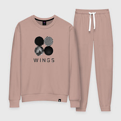 Костюм хлопковый женский BTS Wings, цвет: пыльно-розовый