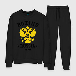 Костюм хлопковый женский Boxing Russia Team, цвет: черный