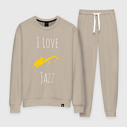 Костюм хлопковый женский Джазовая любовь, цвет: миндальный