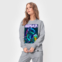 Костюм хлопковый женский Neon cyber beersaur - neon glow fantasy, цвет: меланж — фото 2