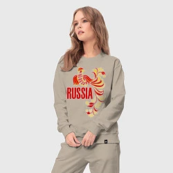 Костюм хлопковый женский Russia, цвет: миндальный — фото 2