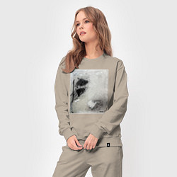 Костюм хлопковый женский Graphic Abstract, цвет: миндальный — фото 2