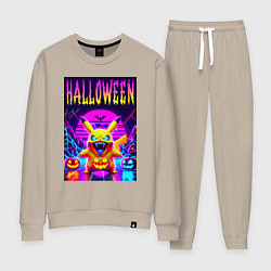 Костюм хлопковый женский Pikachu - halloween vaporwave, цвет: миндальный