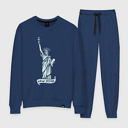 Костюм хлопковый женский Статуя свободы - Нью-Йорк, цвет: тёмно-синий