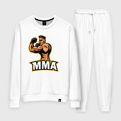 Костюм хлопковый женский Fighter MMA, цвет: белый