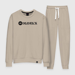 Костюм хлопковый женский Deadlock white logo, цвет: миндальный