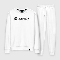 Костюм хлопковый женский Deadlock white logo, цвет: белый