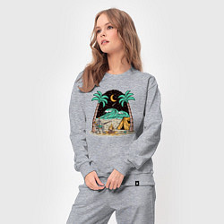 Костюм хлопковый женский Отдых у моря, цвет: меланж — фото 2