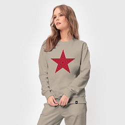 Костюм хлопковый женский USSR red star, цвет: миндальный — фото 2