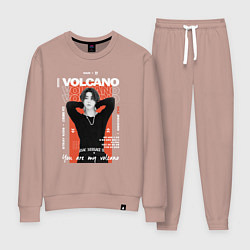 Костюм хлопковый женский Stray kids Han volcano, цвет: пыльно-розовый