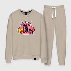 Костюм хлопковый женский Yo raps, цвет: миндальный