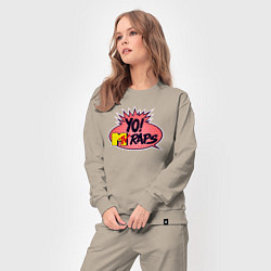 Костюм хлопковый женский Yo raps, цвет: миндальный — фото 2