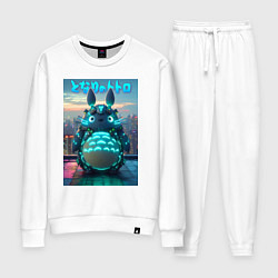 Костюм хлопковый женский Cyber Totoro - neon glow fantasy, цвет: белый
