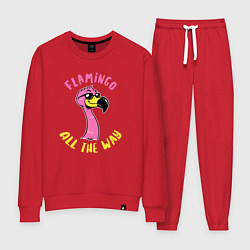 Костюм хлопковый женский Flamingo all the way, цвет: красный