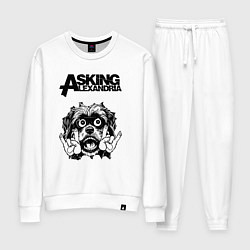 Костюм хлопковый женский Asking Alexandria - rock dog, цвет: белый