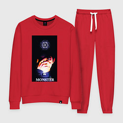 Костюм хлопковый женский Exo monster, цвет: красный