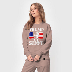 Костюм хлопковый женский Trump shot, цвет: пыльно-розовый — фото 2