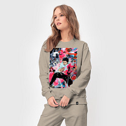 Костюм хлопковый женский Магическая битва Юта арт, цвет: миндальный — фото 2