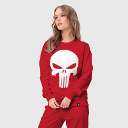 Костюм хлопковый женский Punisher logo, цвет: красный — фото 2
