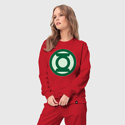 Костюм хлопковый женский Green lantern logo, цвет: красный — фото 2