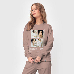 Костюм хлопковый женский Hyunjin stray kids cute, цвет: пыльно-розовый — фото 2