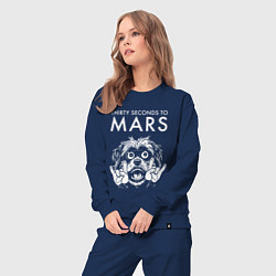 Костюм хлопковый женский Thirty Seconds to Mars rock dog, цвет: тёмно-синий — фото 2