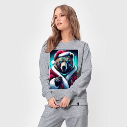 Костюм хлопковый женский Cyber bear - Santa Claus, цвет: меланж — фото 2
