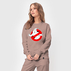 Костюм хлопковый женский Ghostbusters logo, цвет: пыльно-розовый — фото 2
