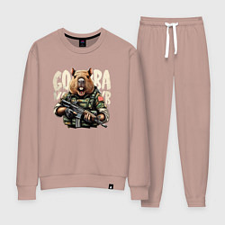 Женский костюм Cool capybara - military style